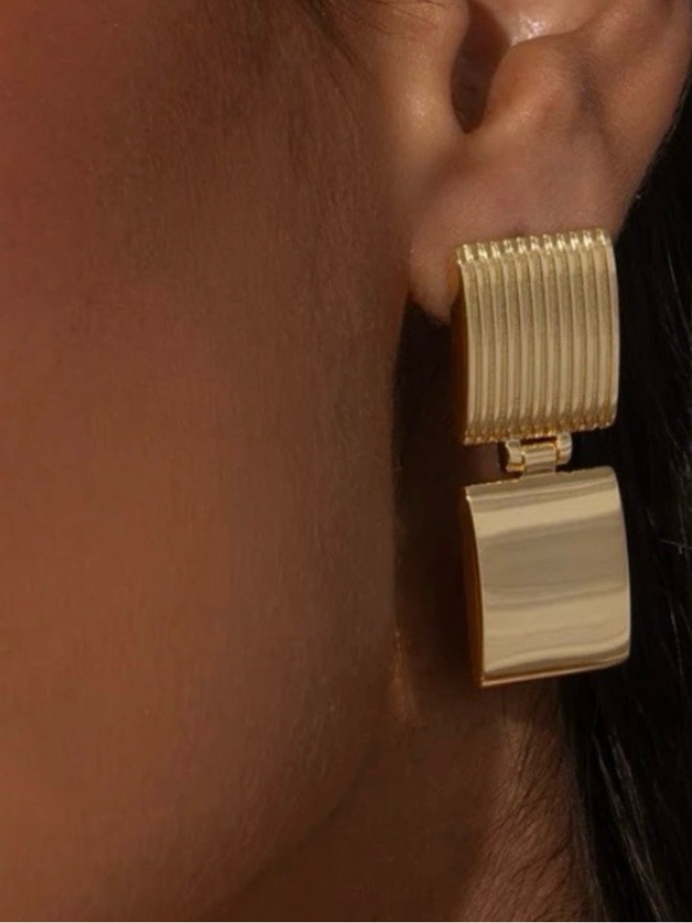 NEW Uncommon James Gold Hudson Square Statement Earrings